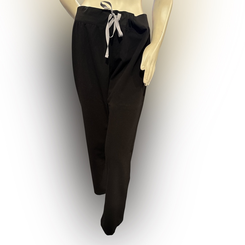 Figs Black scrub  Pants with Contrast Drawstring